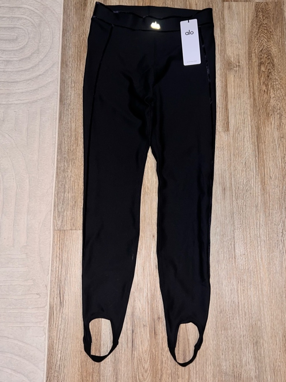 ALO Yoga Kids Black Stirrup Leggings with Tag